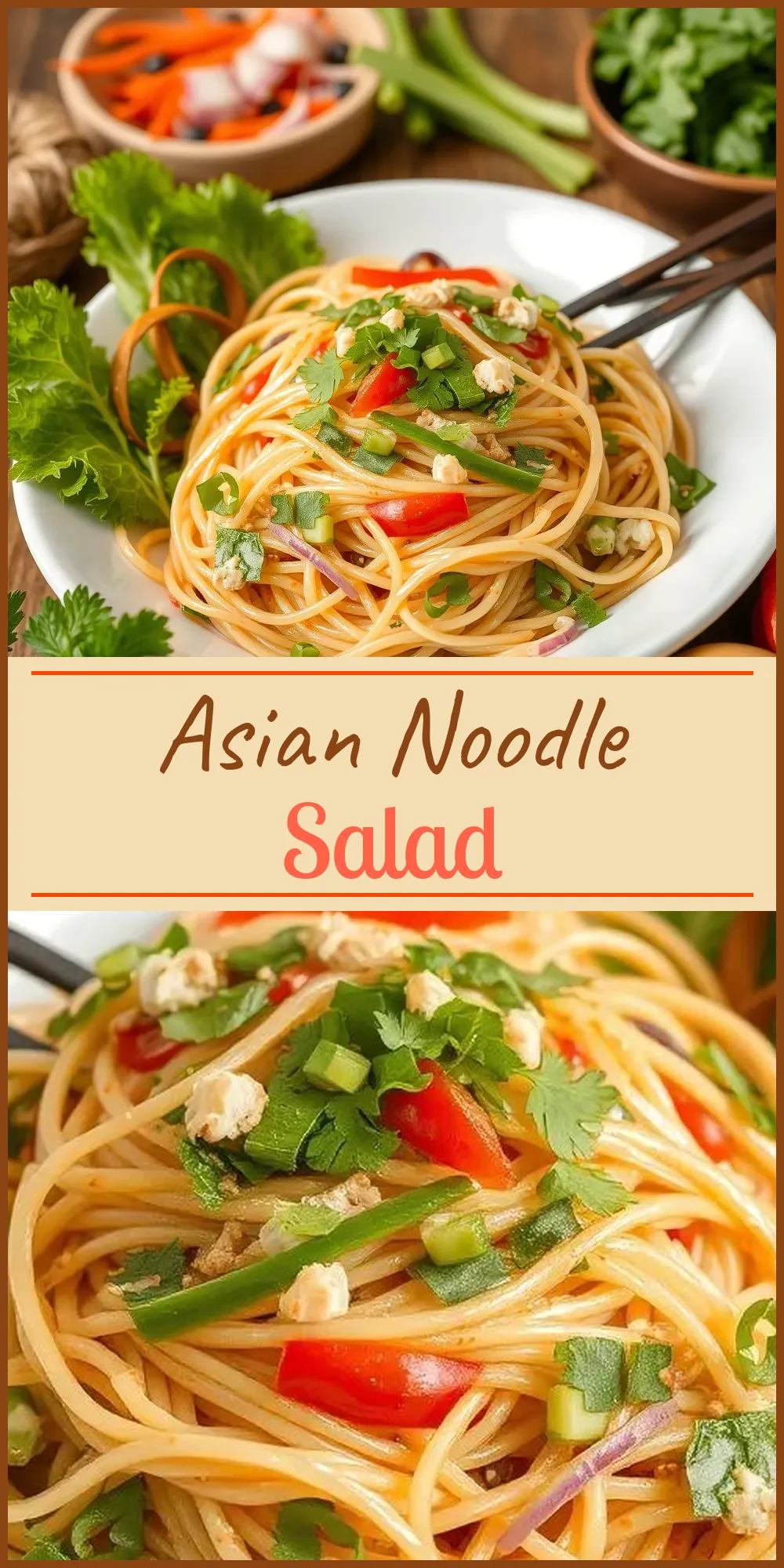 Asian Noodle Salad Vertical Photo
