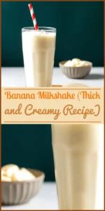 Banana Milkshake (Thick and Creamy Recipe) Vertical Photo