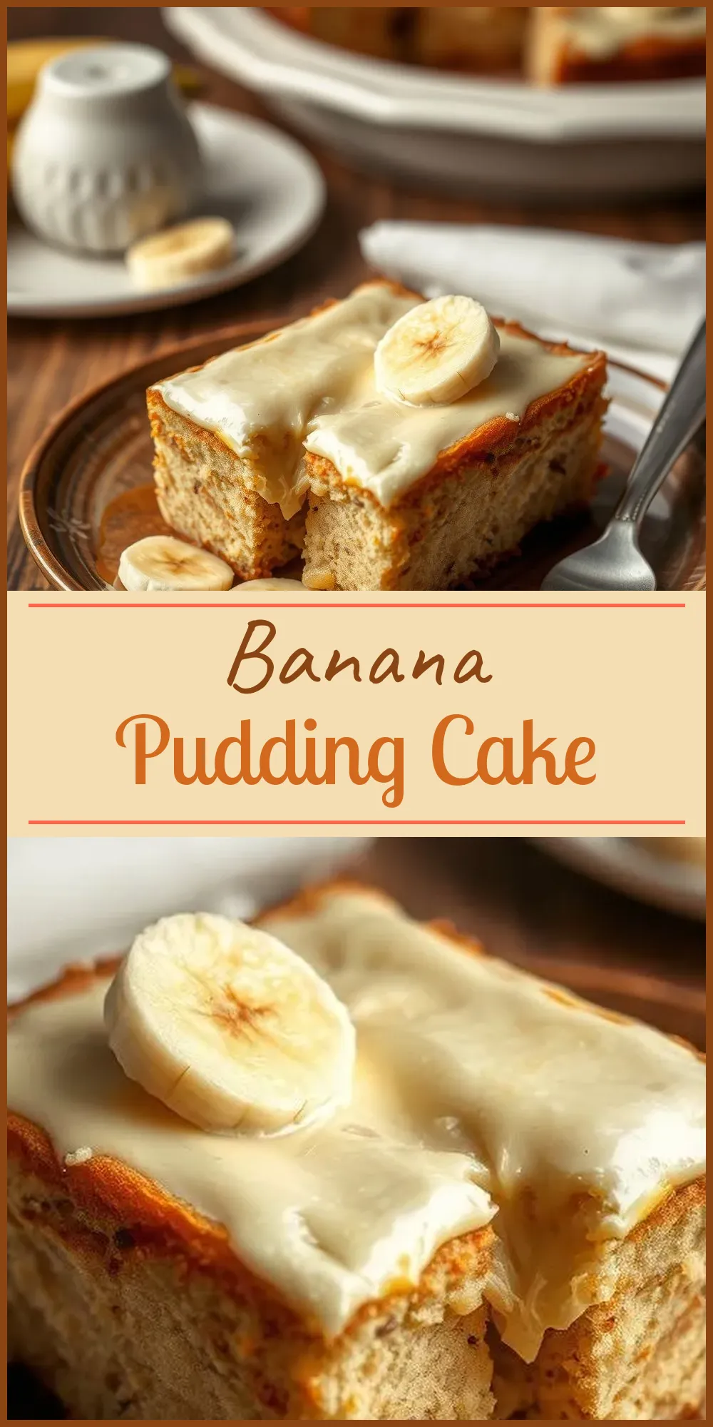 Banana Pudding Cake Vertical Photo