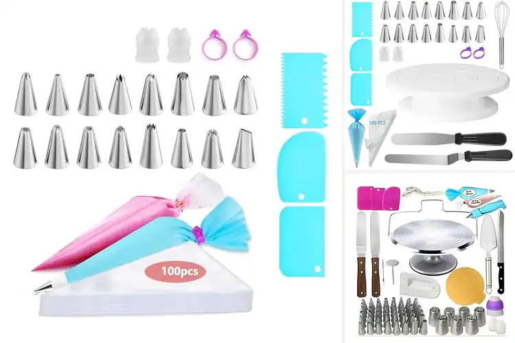 Detailed view of Best 124 Piece Cake Decorating Kit: Easy, Fun & Mess-Free