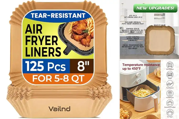 Detailed view of 10 Best 125-Pack Air Fryer Liners: Save Time On Cleanup