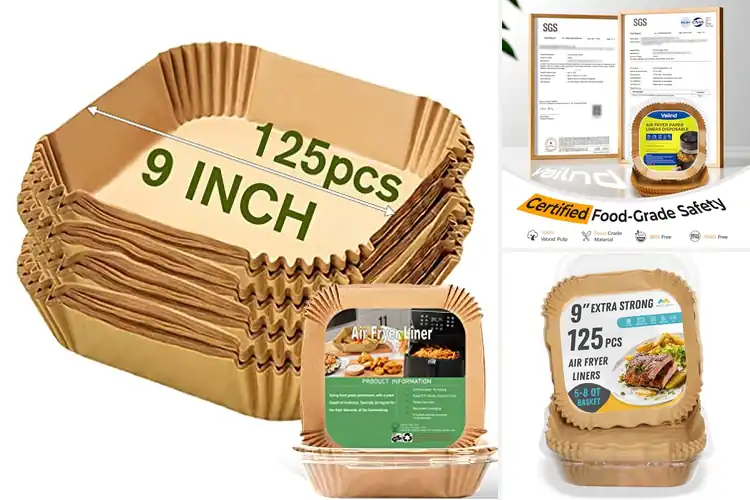 Detailed view of Best 125 Pack Disposable Parchment Liners For Air Fryer