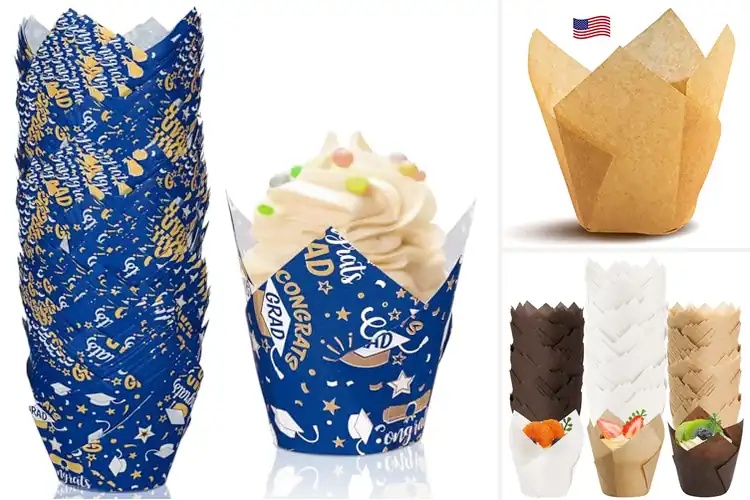 Detailed view of Best 200 Pcs Tulip Cupcake Liners Pack