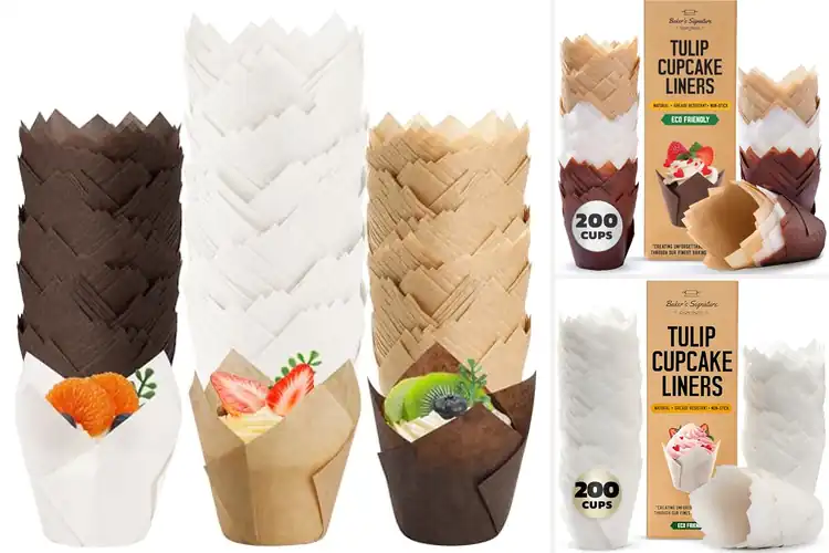 Detailed view of Best 200Pcs Tulip Cupcake Liners