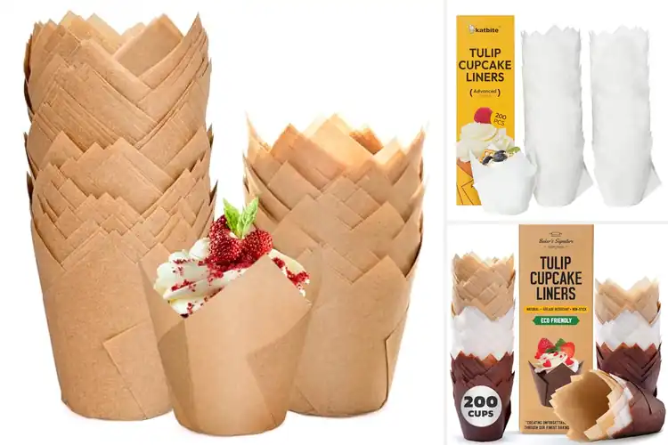 Detailed view of Best 3 Oz Capacity Tulip Liners for Stylish, Easy Baking