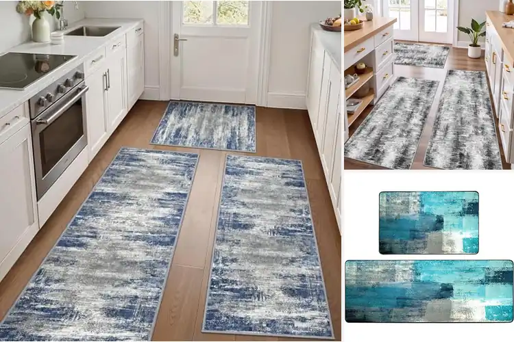 Detailed view of 10 Best Abstract Kitchen Rugs: Soft and Safe Bliss