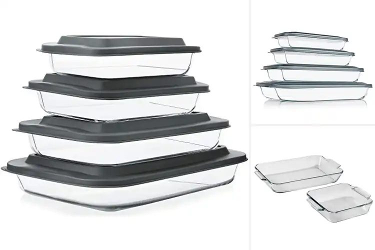 Detailed view of Best Dinner Size Glass Baking Pans Set