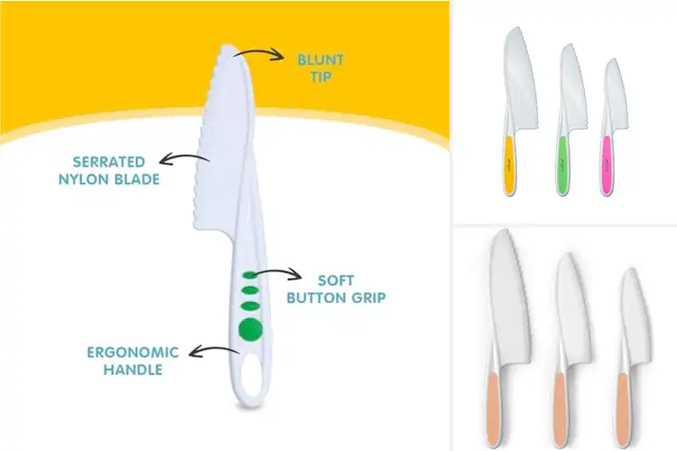 Detailed view of Best Durable 3-Piece Kids Knife Set