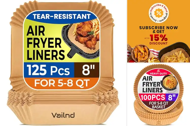Detailed view of 10 best Eight-Inch Air Fryer Liners: Mess-free fries