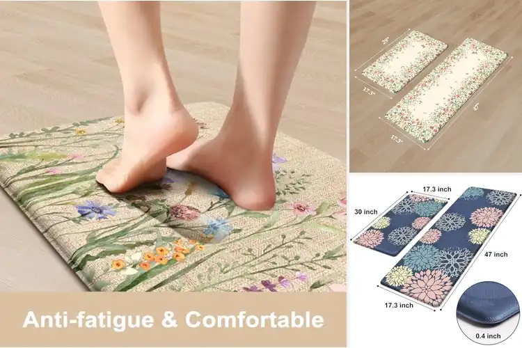 Detailed view of 10 Best Floral Kitchen Mats for Style & All-Day Comfort