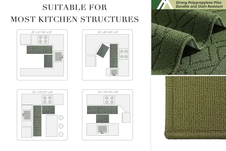 Detailed view of 10 Best Green Kitchen Rugs for Style and Comfort