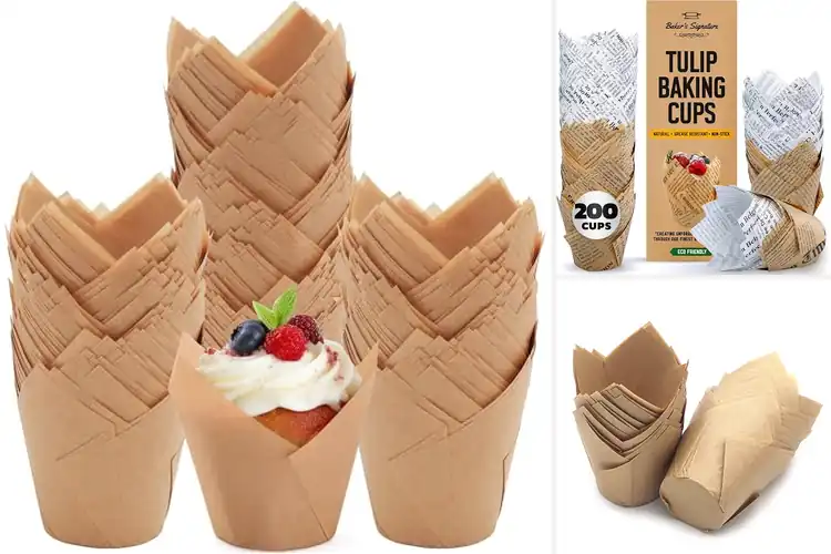 Detailed view of Best Unbleached Parchment Tulip Liners