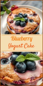 Blueberry Yogurt Cake Vertical Photo