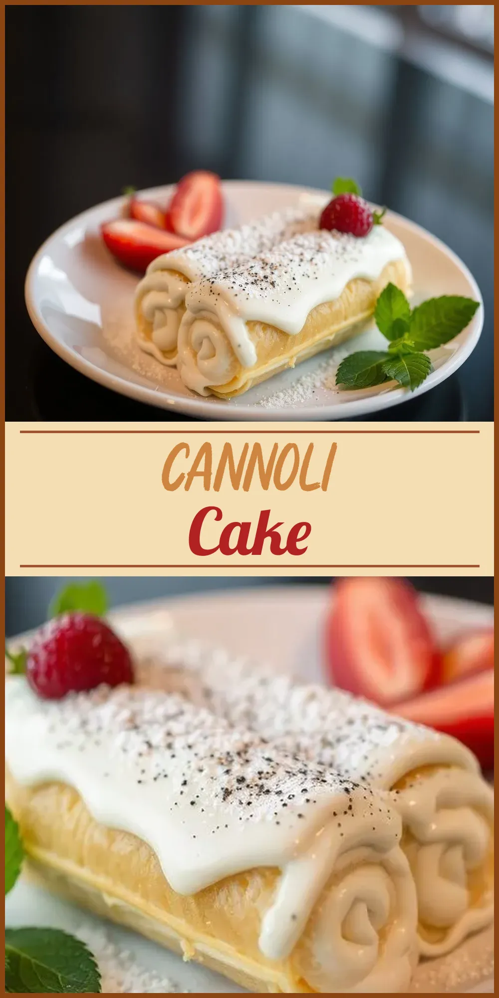 Cannoli Cake Vertical Photo