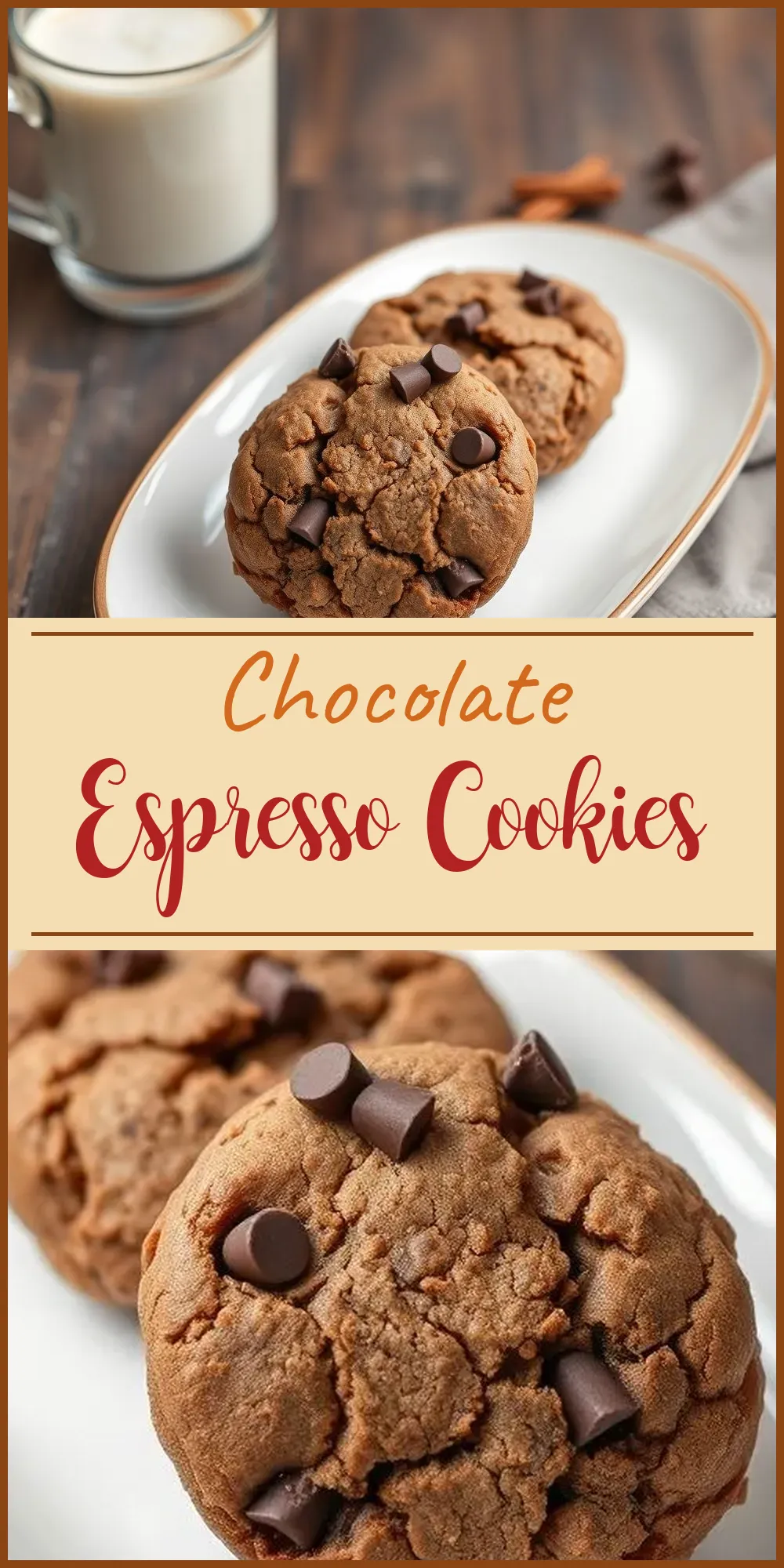 Chocolate Espresso Cookies Vertical Photo