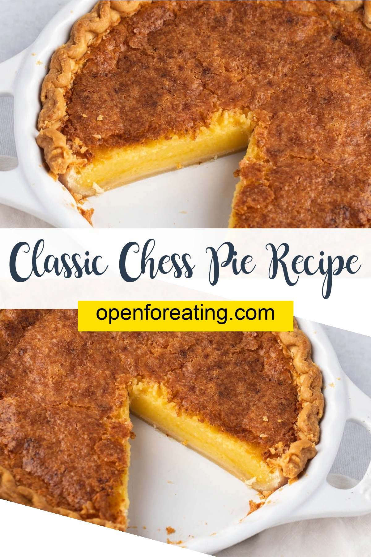 Classic Chess Pie Recipe Vertical Photo