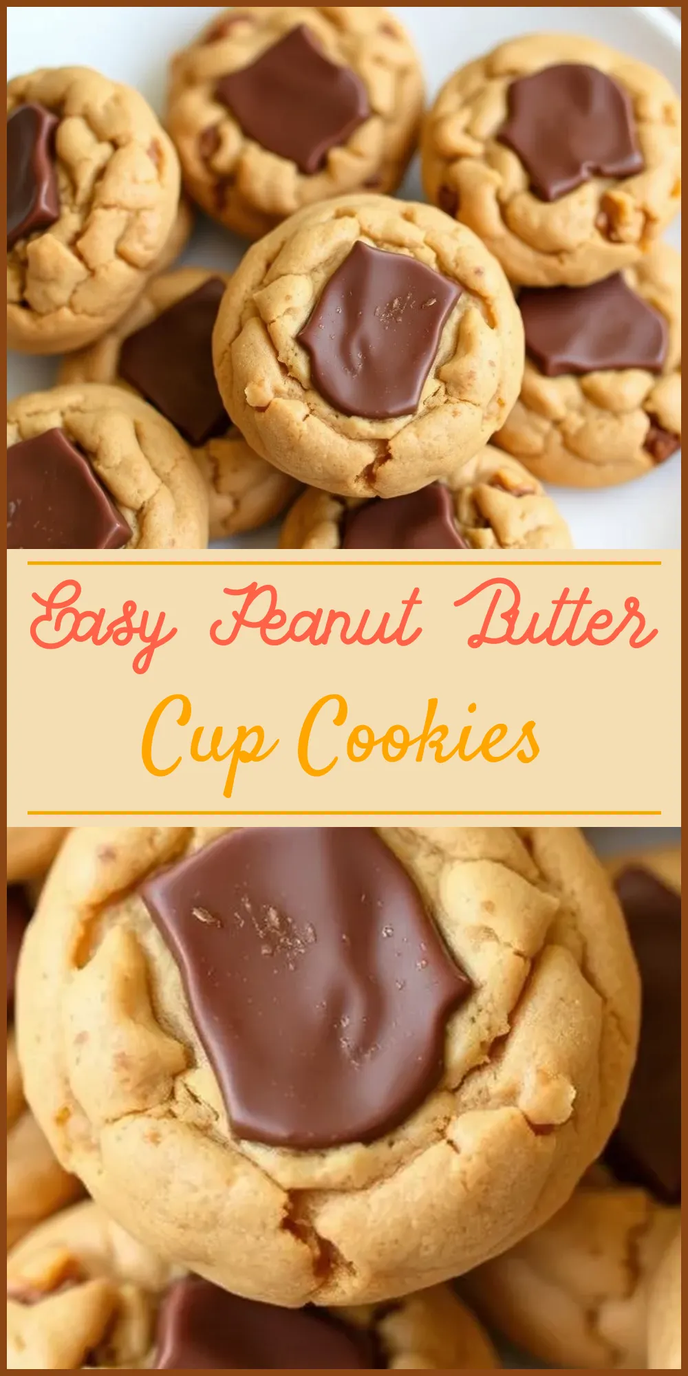 Easy Peanut Butter Cup Cookies Vertical Photo