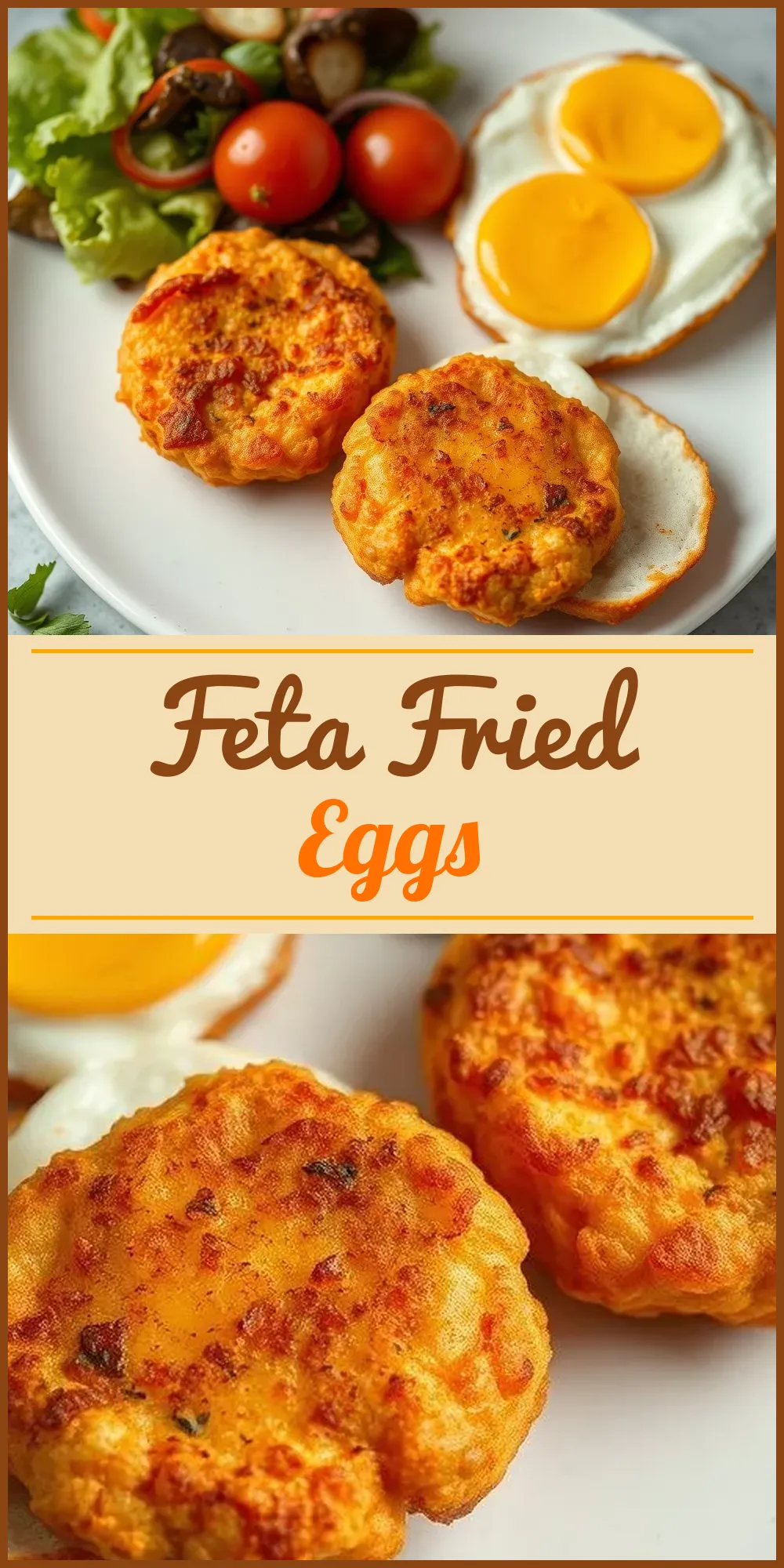 Feta Fried Eggs Vertical Photo