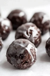 Glazed Chocolate Donut Holes Photo