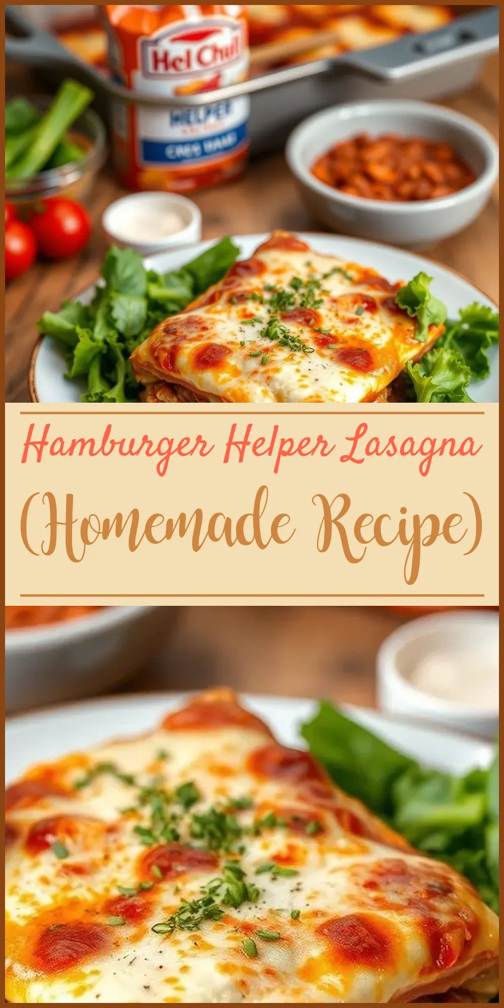 Hamburger Helper Lasagna (Homemade Recipe) Vertical Photo