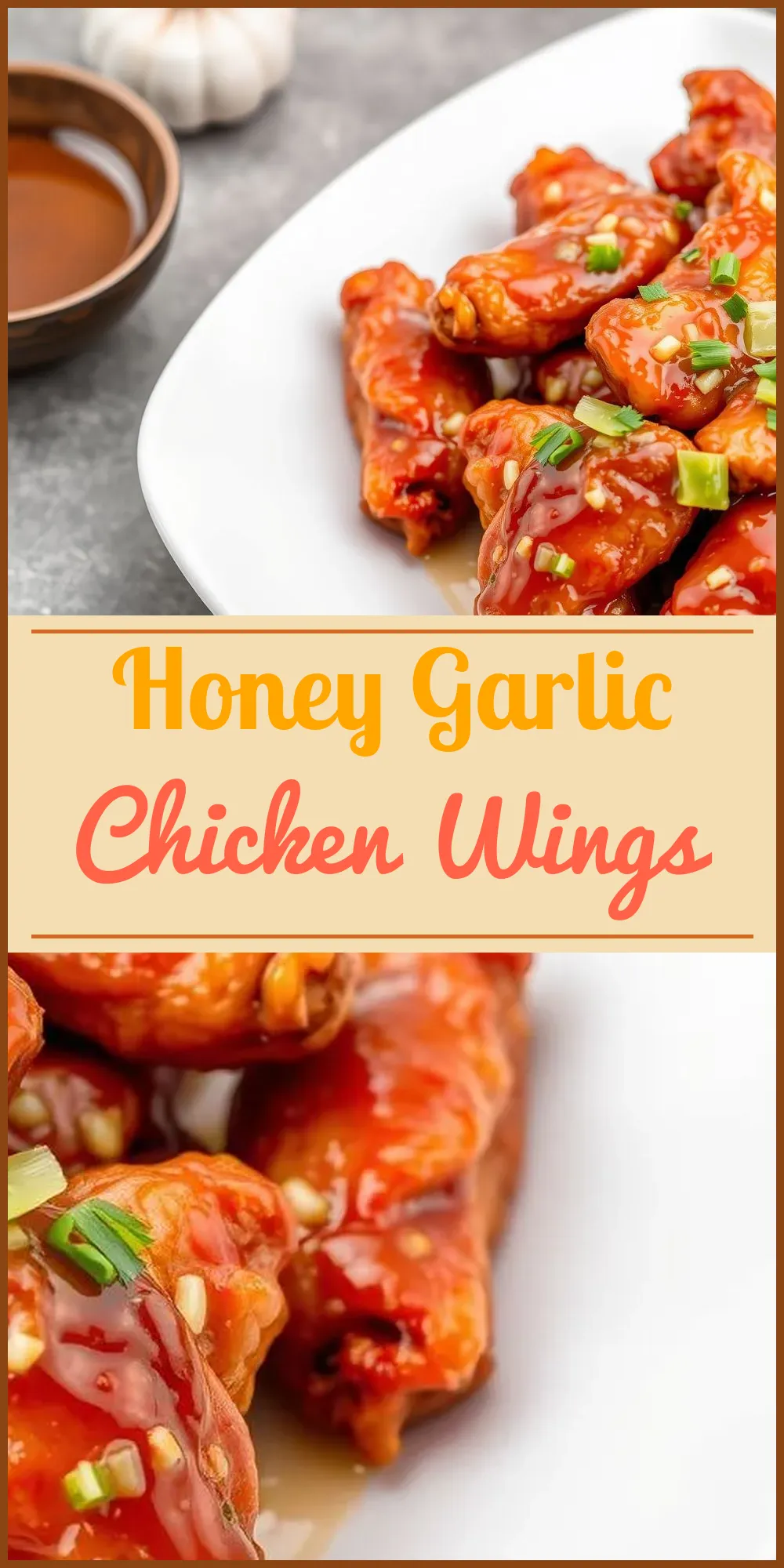 Honey Garlic Chicken Wings Vertical Photo
