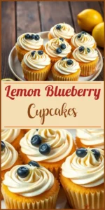 Lemon Blueberry Cupcakes Vertical Photo