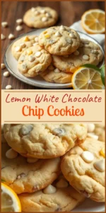 Lemon White Chocolate Chip Cookies Vertical Photo