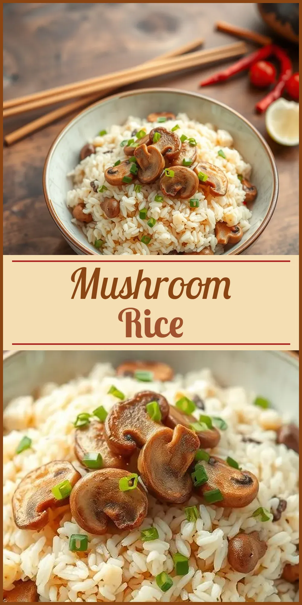 Mushroom Rice Vertical Photo