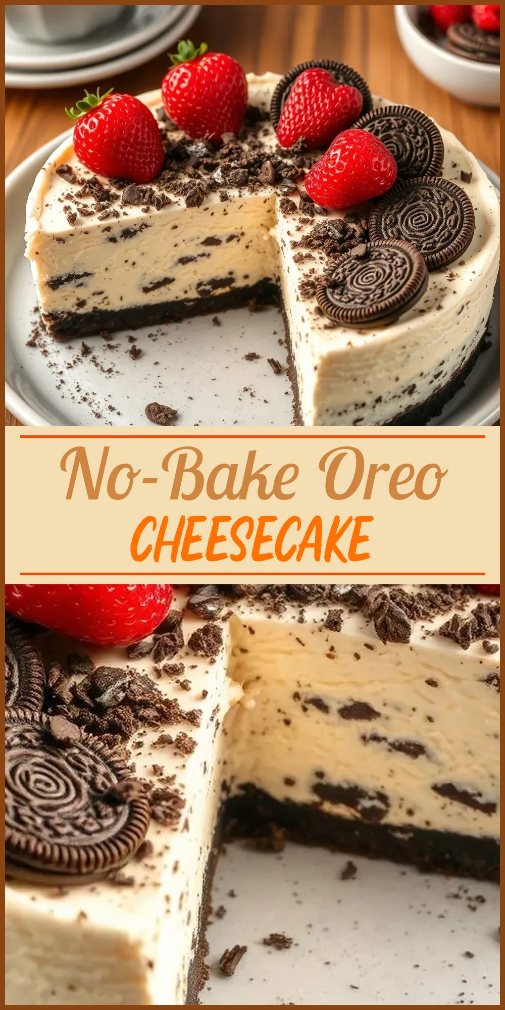 No-Bake Oreo Cheesecake Vertical Photo