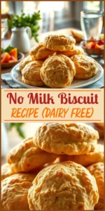 No Milk Biscuit Recipe (Dairy Free) Vertical Photo