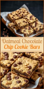 Oatmeal Chocolate Chip Cookie Bars Vertical Photo