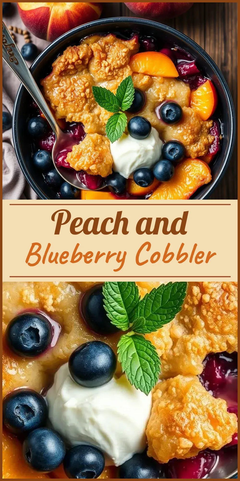 Peach and Blueberry Cobbler Vertical Photo
