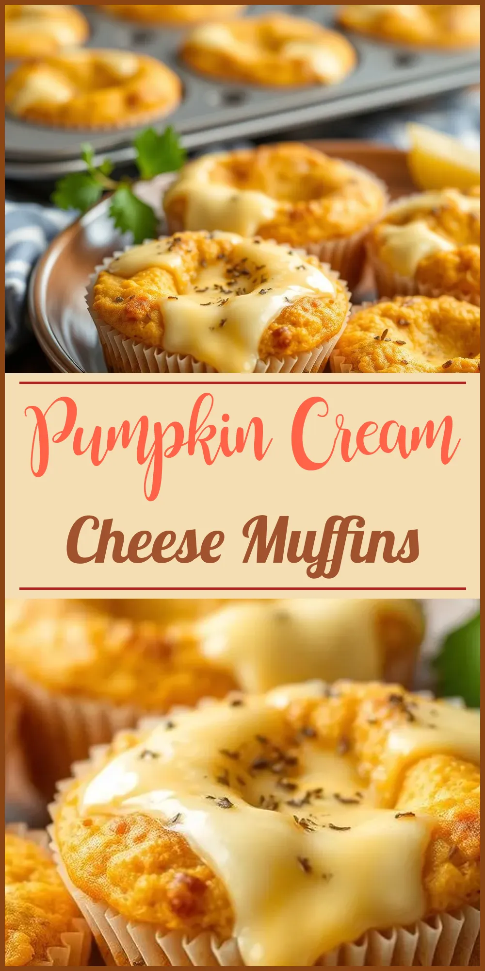 Pumpkin Cream Cheese Muffins Vertical Photo