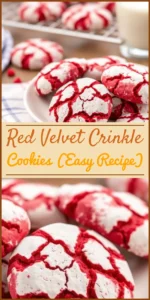 Red Velvet Crinkle Cookies (Easy Recipe) Vertical Photo