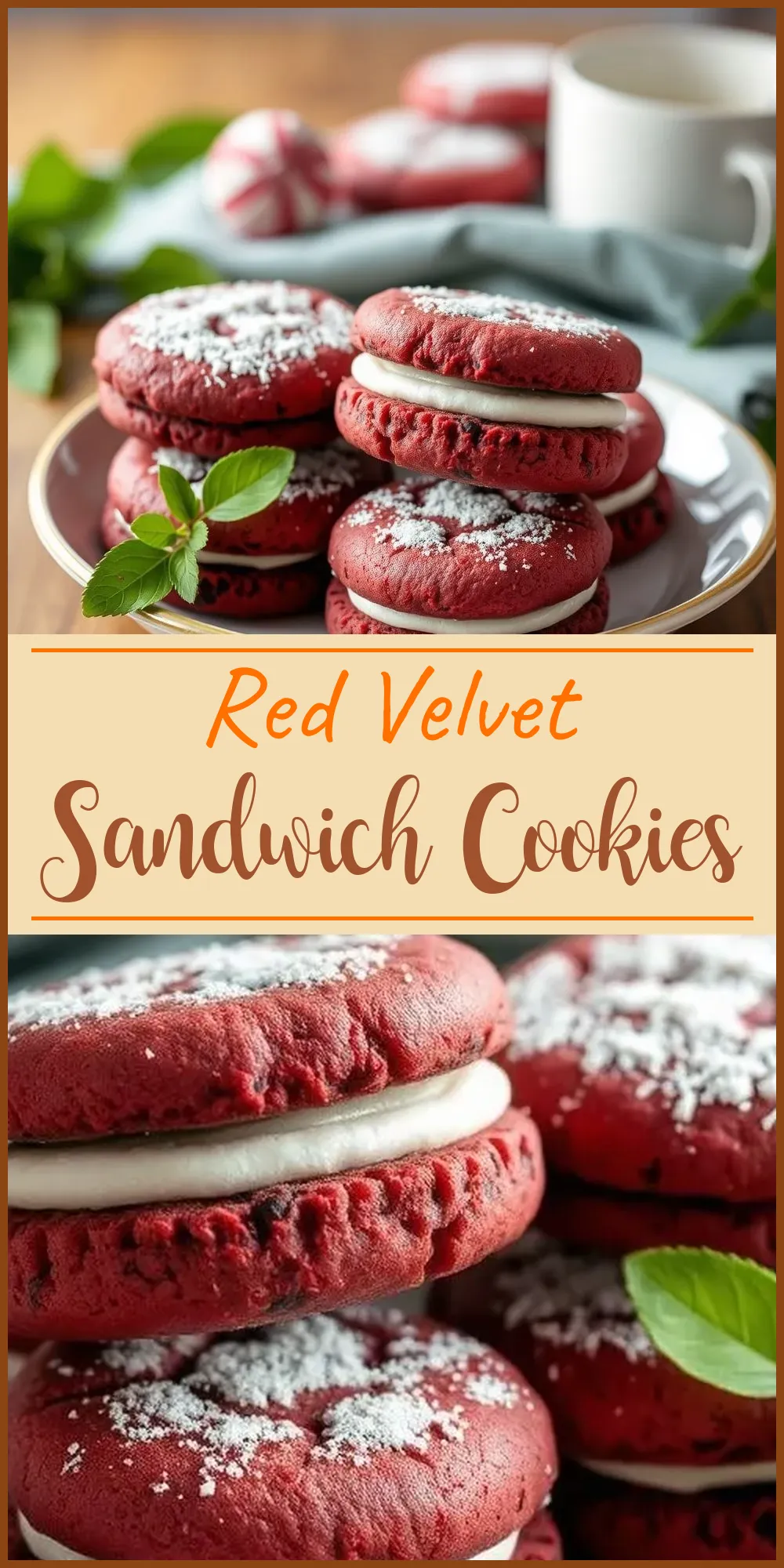 Red Velvet Sandwich Cookies Vertical Photo