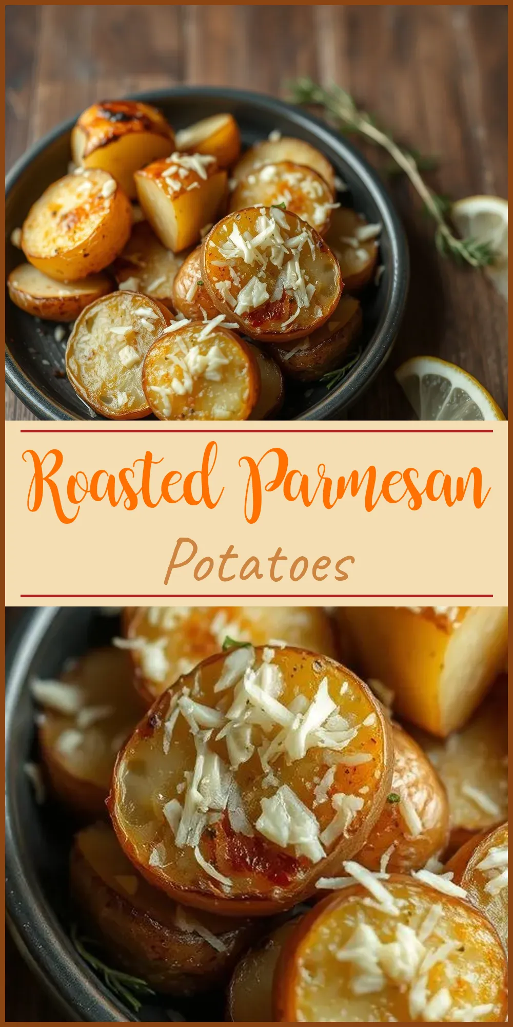 Roasted Parmesan Potatoes Vertical Photo