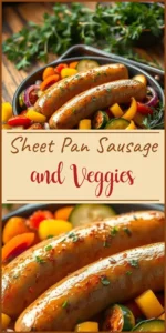 Sheet Pan Sausage and Veggies Vertical Photo