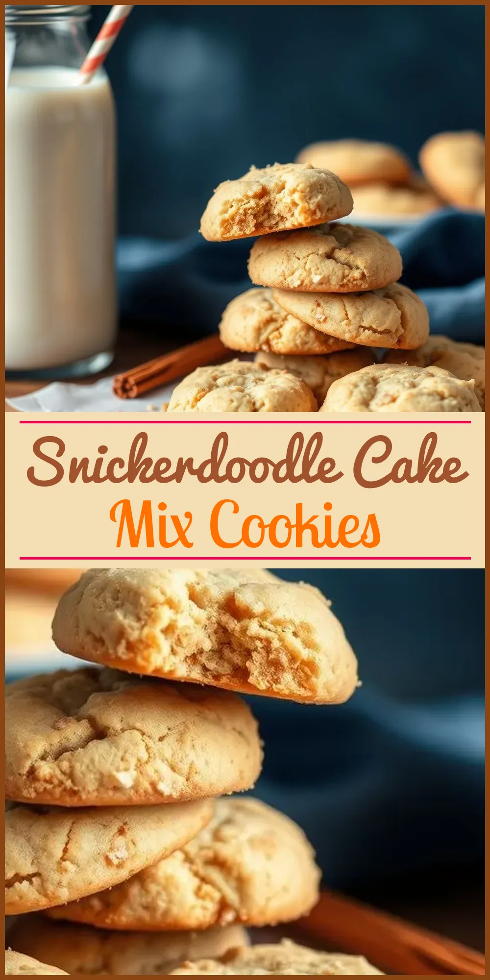Snickerdoodle Cake Mix Cookies Vertical Photo