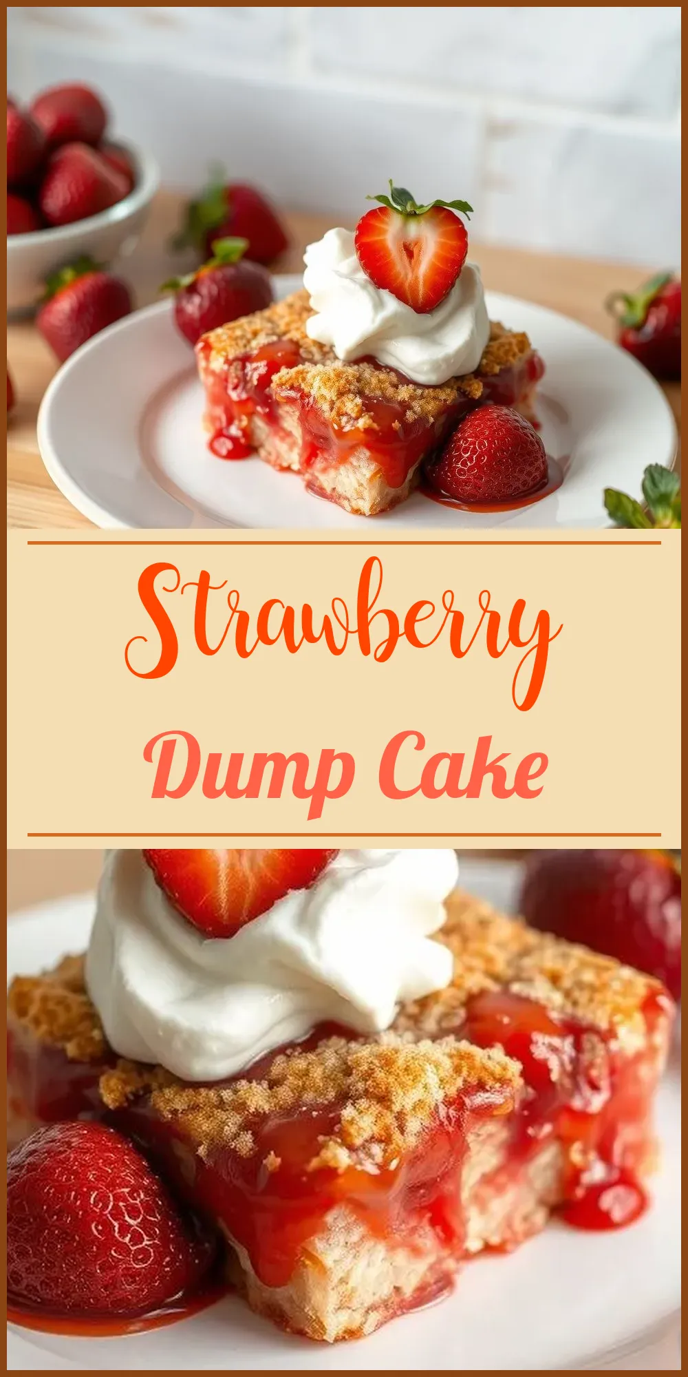 Strawberry Dump Cake Vertical Photo