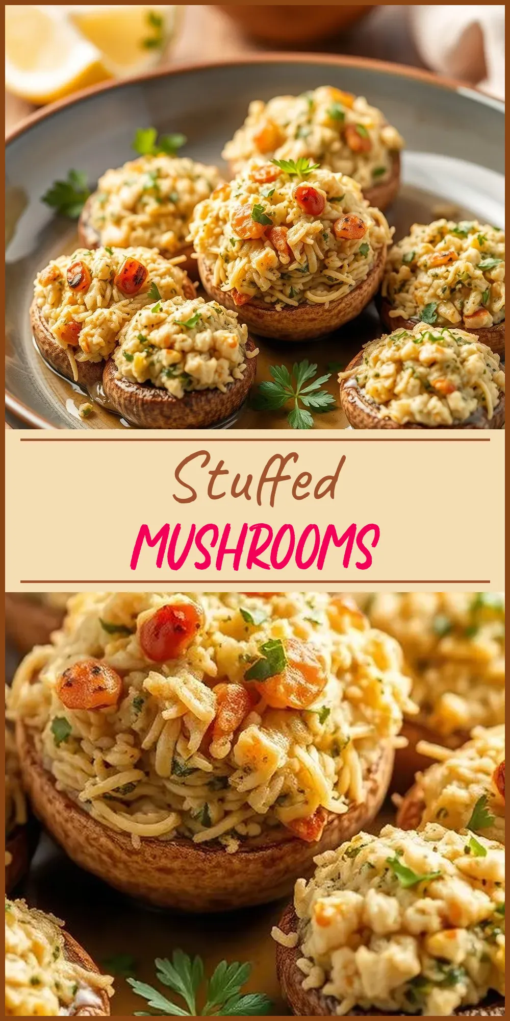 Stuffed Mushrooms Vertical Photo