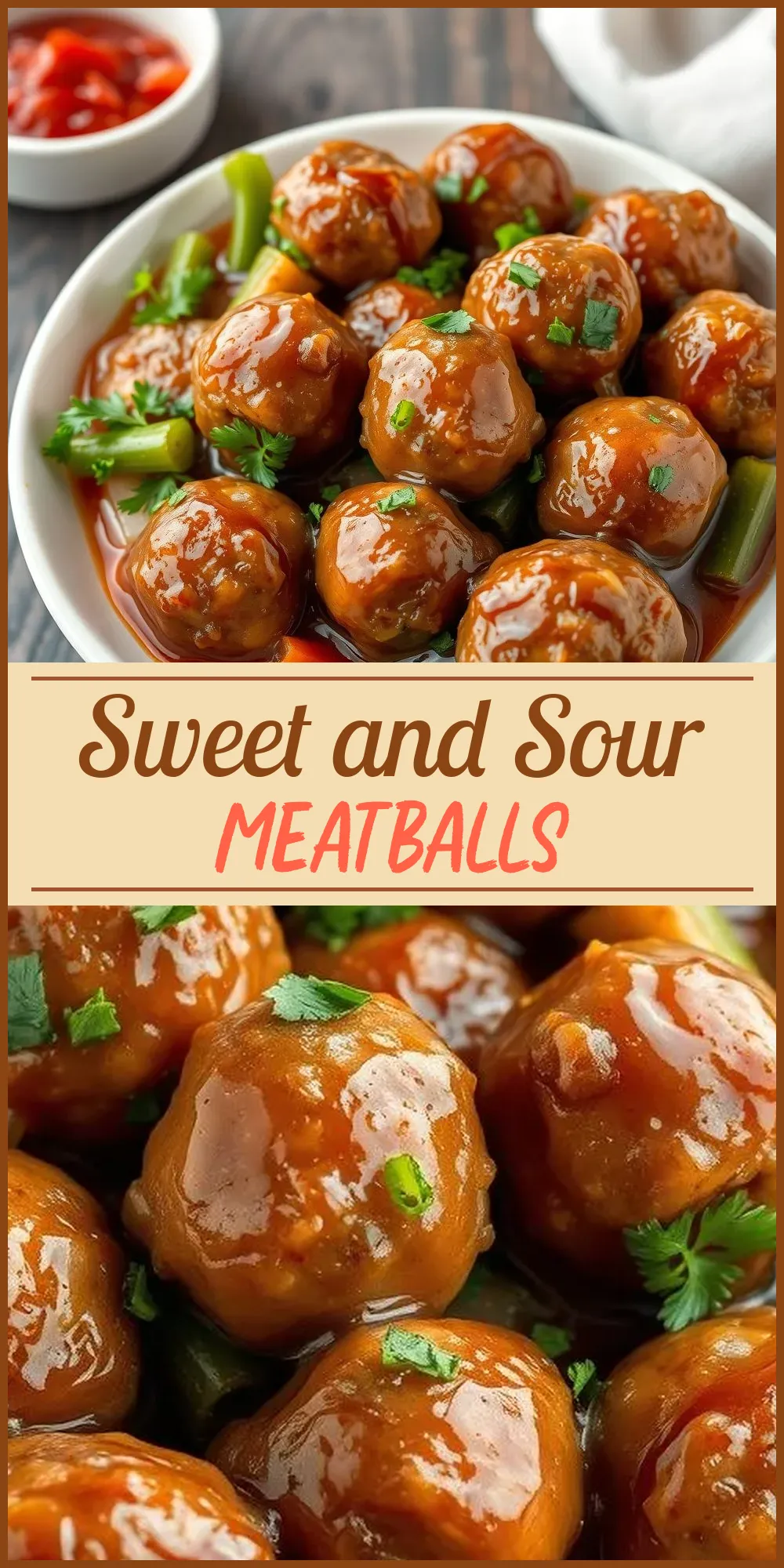 Sweet and Sour Meatballs Vertical Photo
