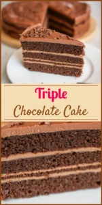 Triple Chocolate Cake Vertical Photo