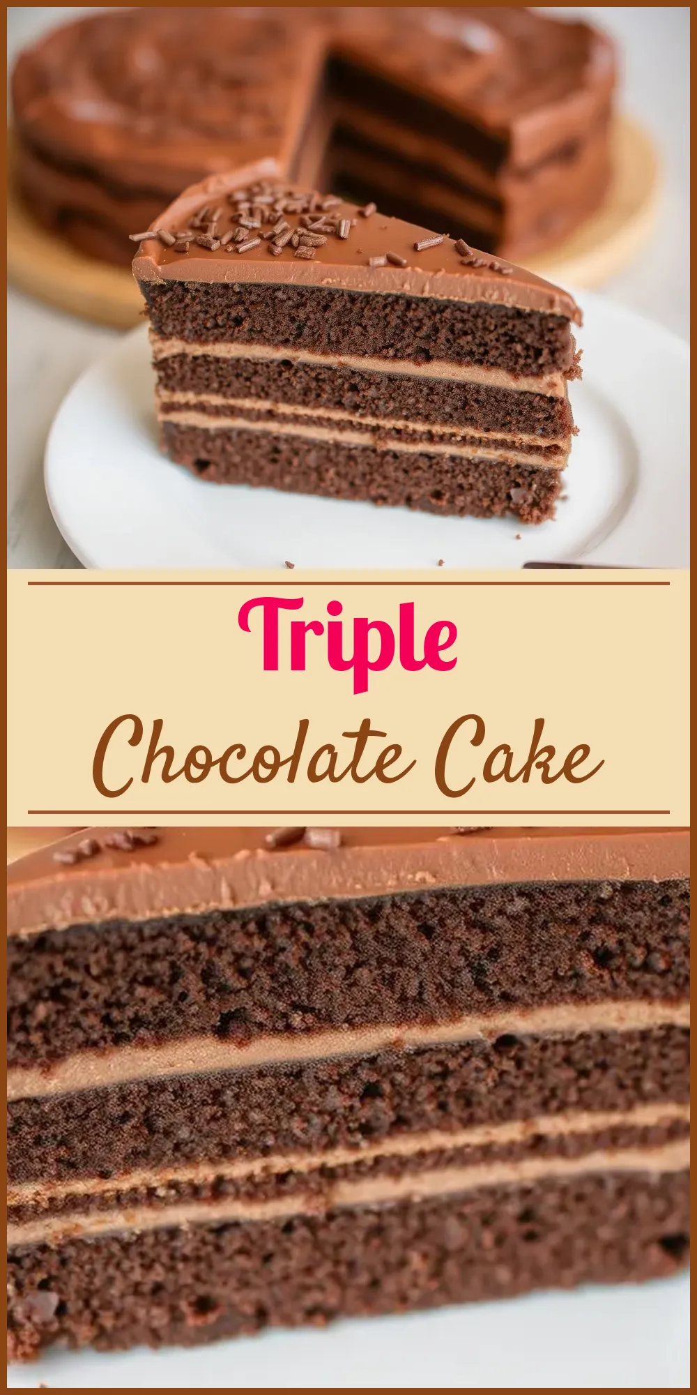 Triple Chocolate Cake Vertical Photo
