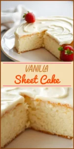 Vanilla Sheet Cake Vertical Photo