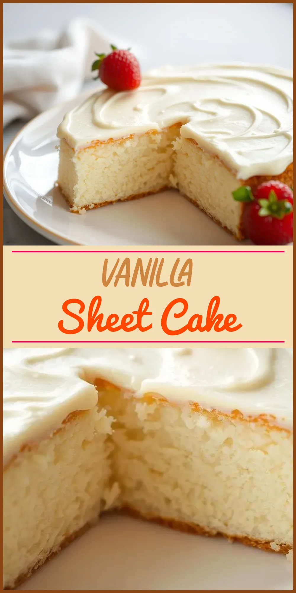 Vanilla Sheet Cake Vertical Photo