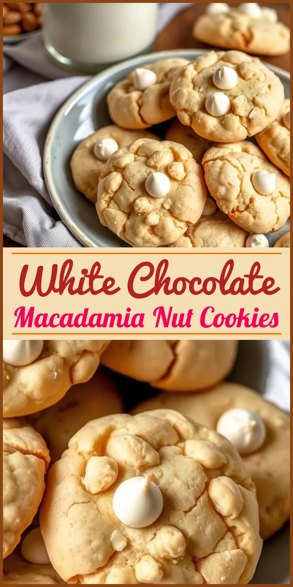 White Chocolate Macadamia Nut Cookies Vertical Photo